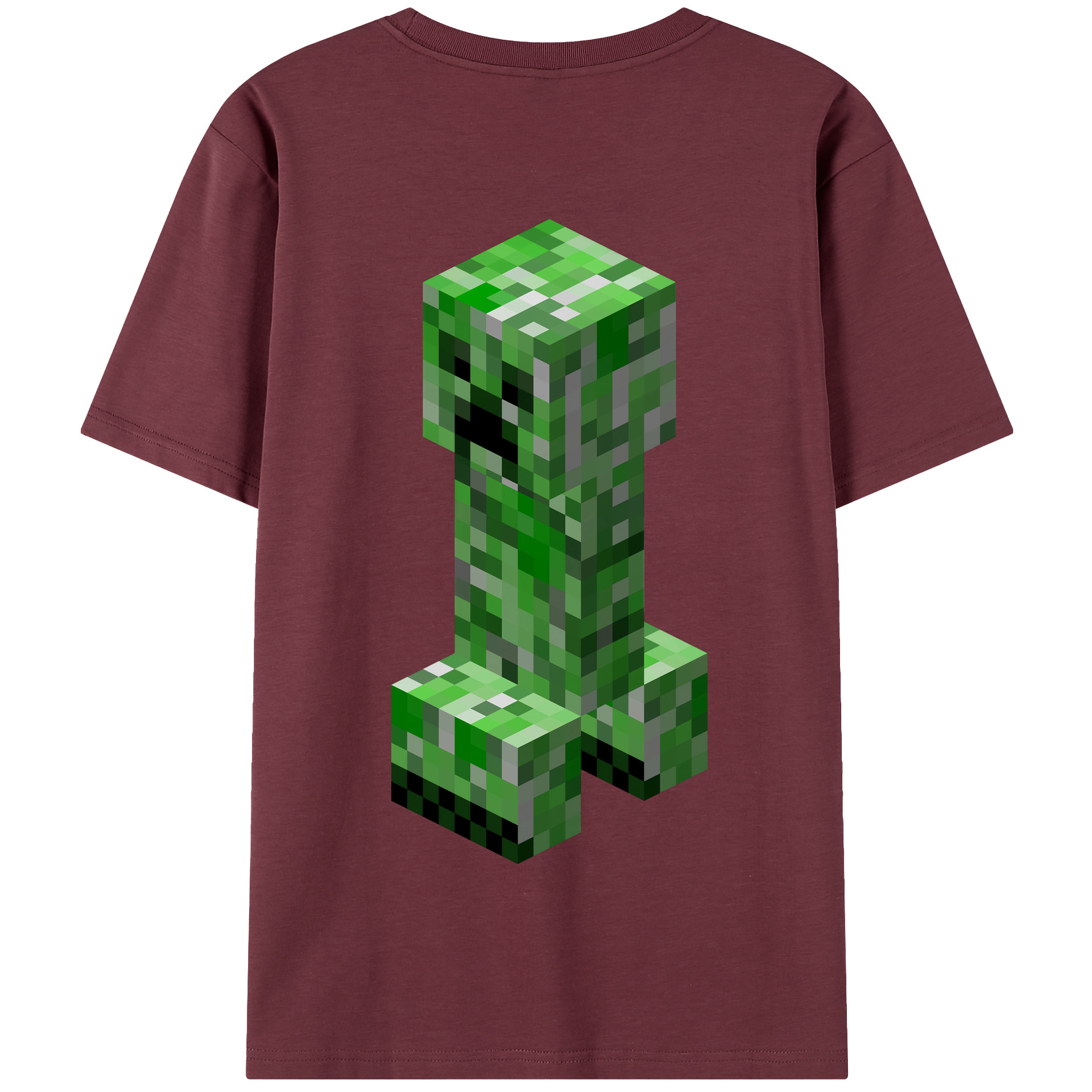 （画像用） マインクラフト ブロックの世界 Minecraft MC Block world 綿100％半袖Tシャツ（背面プリント）